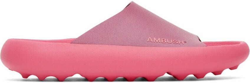 AMBUSH Pink Logo Flat Sandals - Picture 5