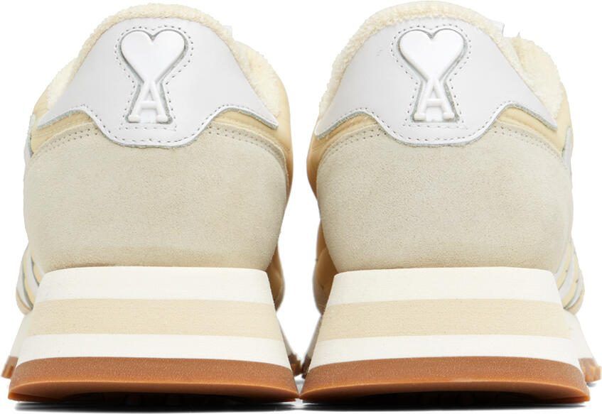 AMI Alexandre Mattiussi Beige  Off-White Ami de Cœur Rush Sneakers