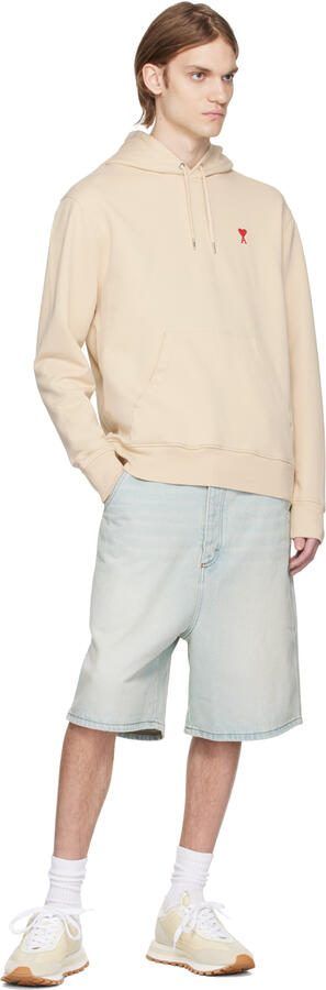 AMI Alexandre Mattiussi Beige  Off-White Ami de Cœur Rush Sneakers - Picture 6