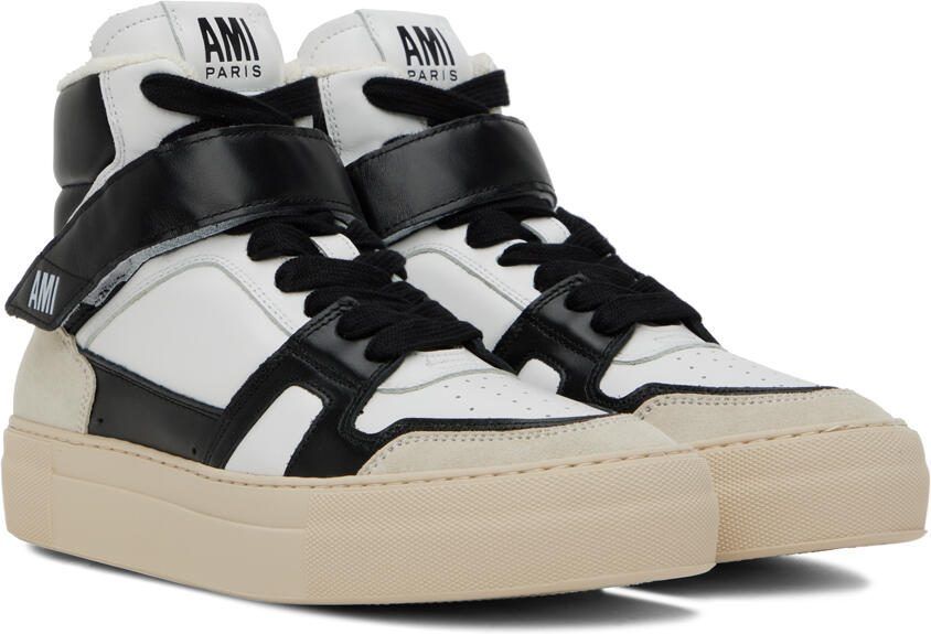 AMI Alexandre Mattiussi Black  White ADC High Top Sneakers - Picture 2