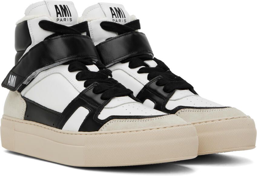 AMI Alexandre Mattiussi Black  White ADC High Top Sneakers - Picture 2