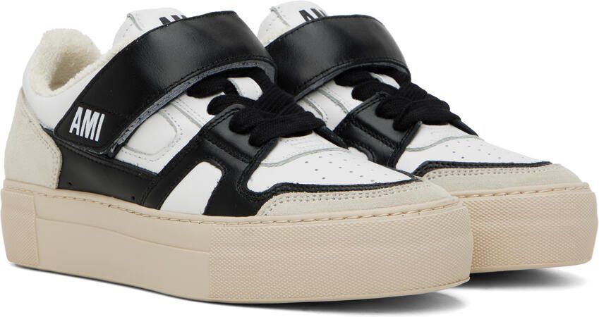 AMI Alexandre Mattiussi Black  White ADC Low Top Sneakers - Picture 2