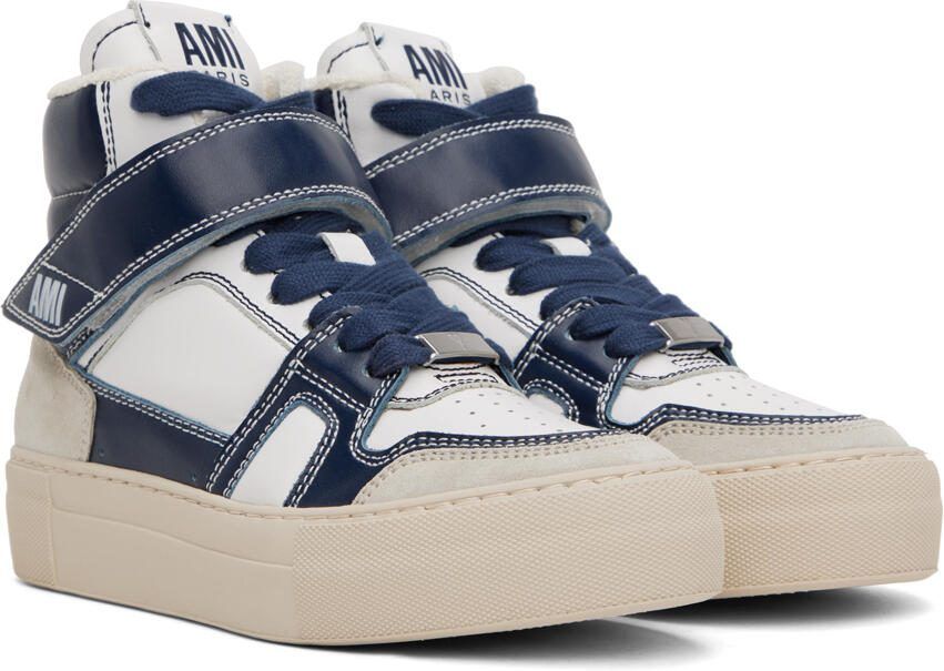 AMI Alexandre Mattiussi Navy  White Arcade Sneakers - Picture 2