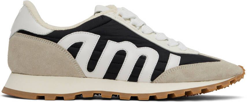 AMI Alexandre Mattiussi Black  Beige New Running Sneakers