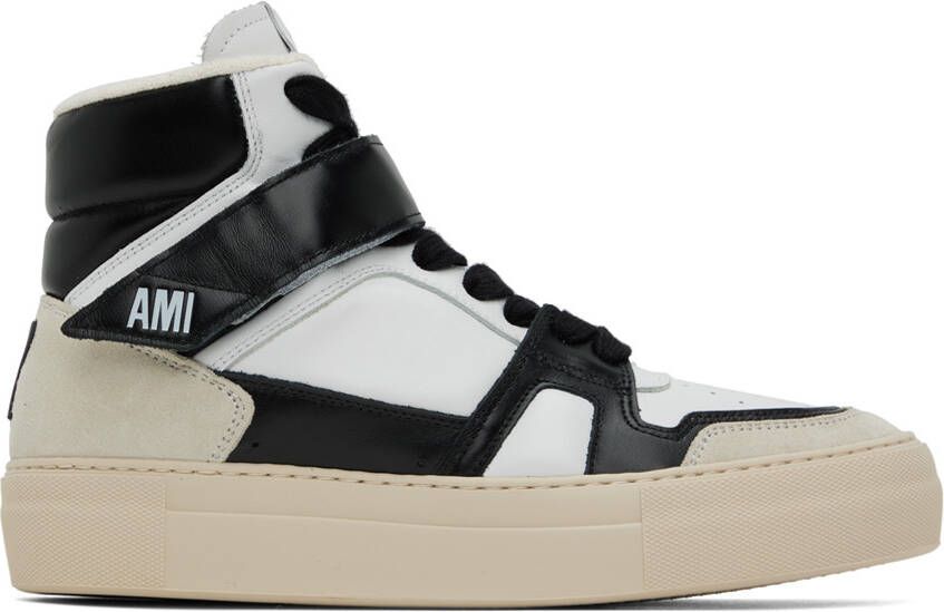 AMI Alexandre Mattiussi Black  White ADC High Top Sneakers - Picture 5