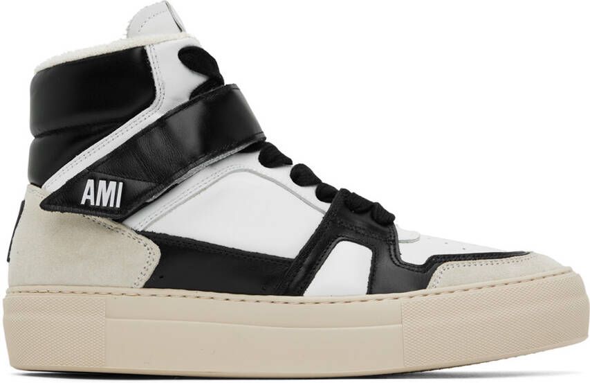 AMI Alexandre Mattiussi Black  White ADC High Top Sneakers - Picture 4