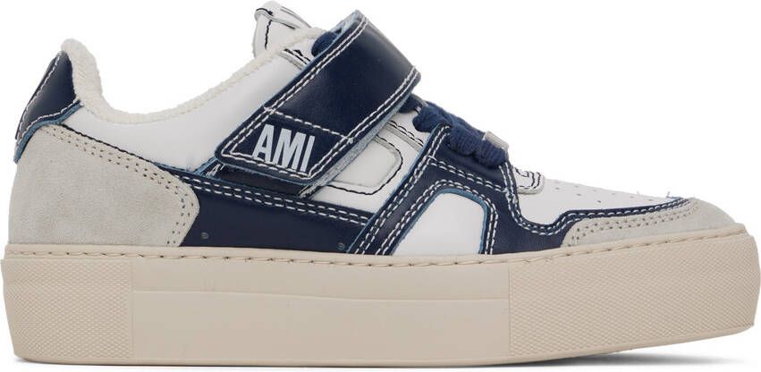 AMI Alexandre Mattiussi Blue  White Ami de Cœu Sneakers
