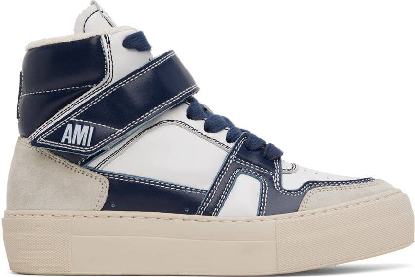 AMI Alexandre Mattiussi Navy  White Arcade Sneakers - Picture 5