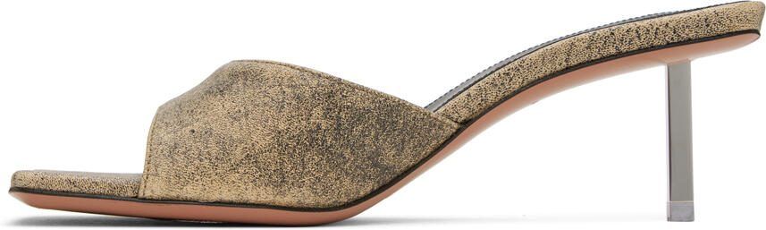 Amina Muaddi Beige  Black Laura Slipper 60 Heeled Sandals - Picture 3