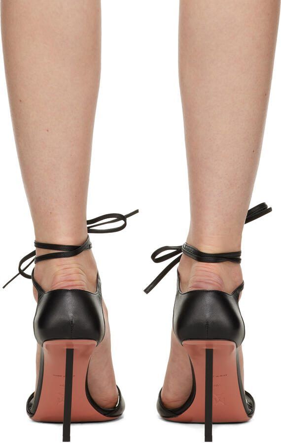 Amina Muaddi Black Hailey Heeled Sandals