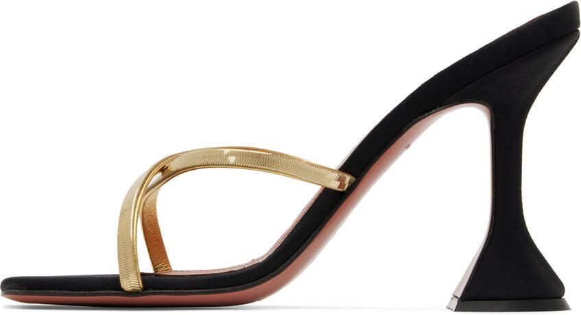 Amina Muaddi Black Henson Cross-Over Heeled Sandals - Picture 3