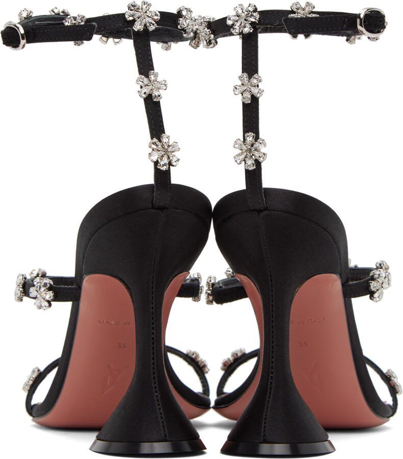 Amina Muaddi Black Lily Heeled Sandals