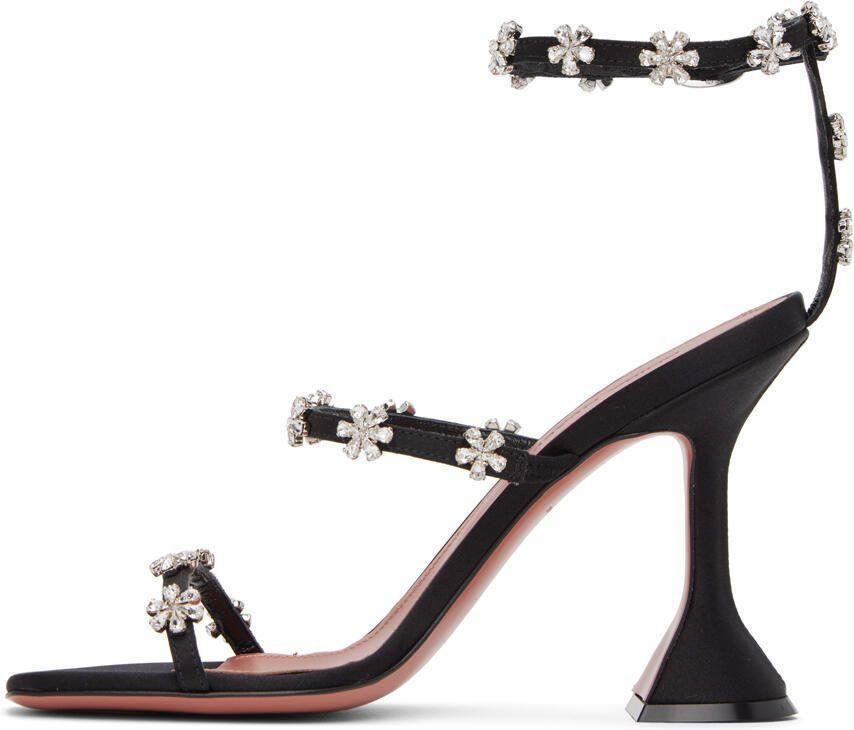 Amina Muaddi Black Lily Heeled Sandals - Picture 2
