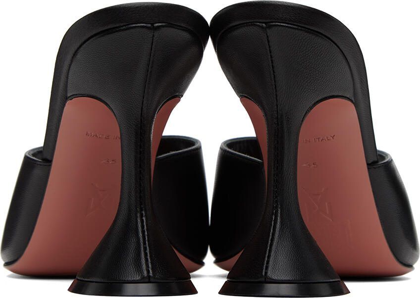 Amina Muaddi Black Lupita Slipper Heeled Sandals