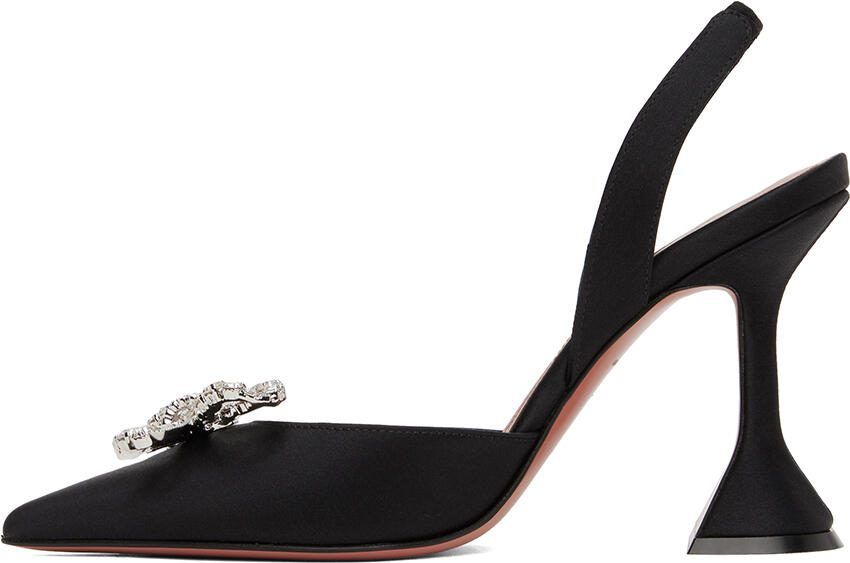 Amina Muaddi Black Rosie Sling Heels - Picture 3