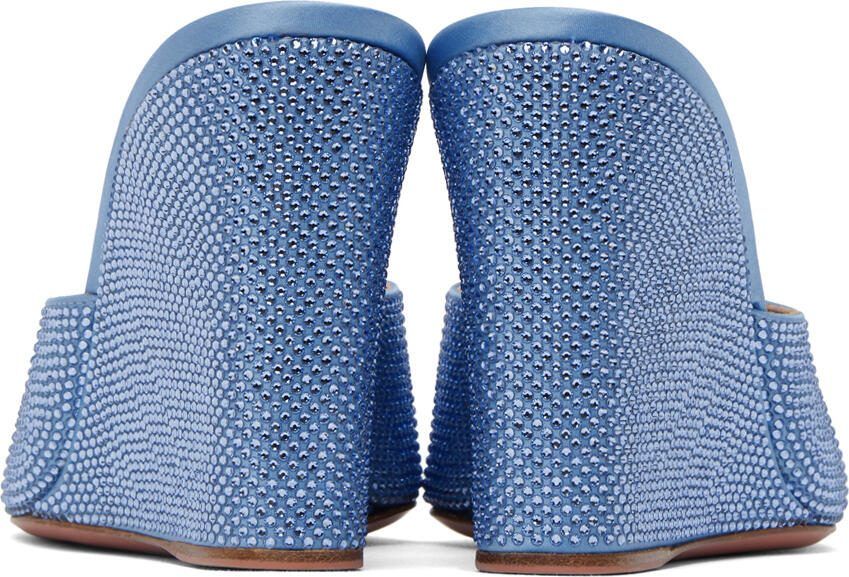 Amina Muaddi Blue Lupita Heeled Sandals
