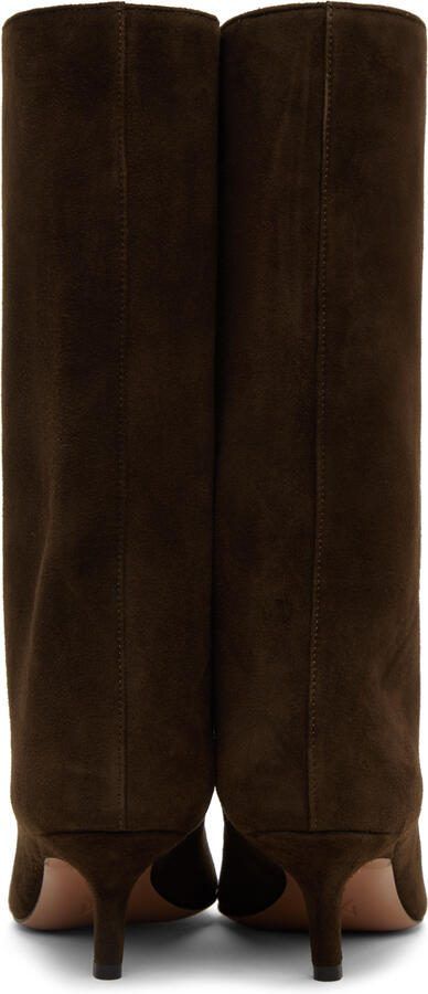 Amina Muaddi Brown Fiona 60 Boots - Picture 5