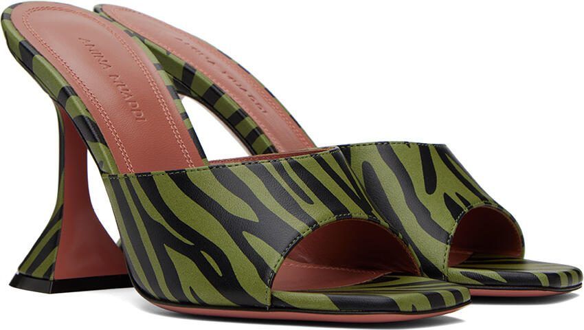 Amina Muaddi Green  Black Lupita Heeled Sandals - Picture 2