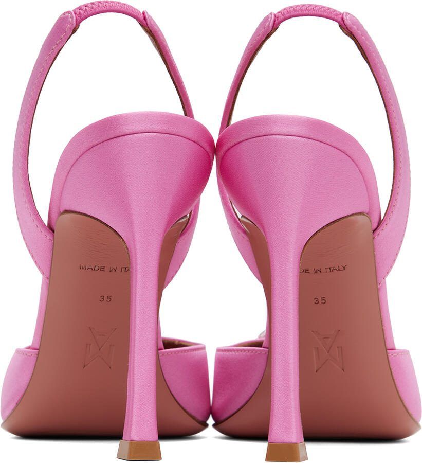 Amina Muaddi Pink Camelia Heels