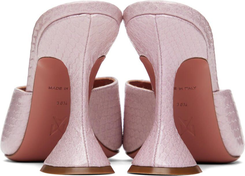 Amina Muaddi Pink Lupita Heeled Sandals - Picture 5