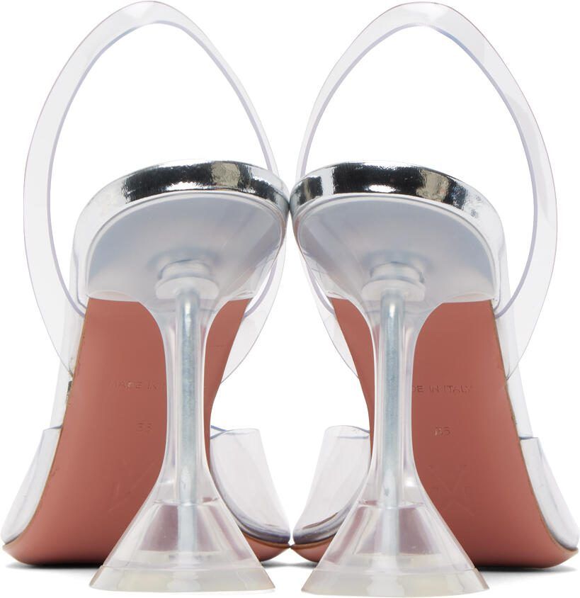Amina Muaddi Transparent Holli Glass Sling Heels