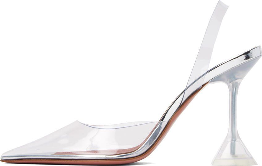 Amina Muaddi Transparent Holli Glass Sling Heels - Picture 3