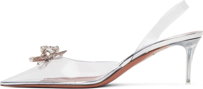 Amina Muaddi Transparent Rosie Glass Heels - Picture 2