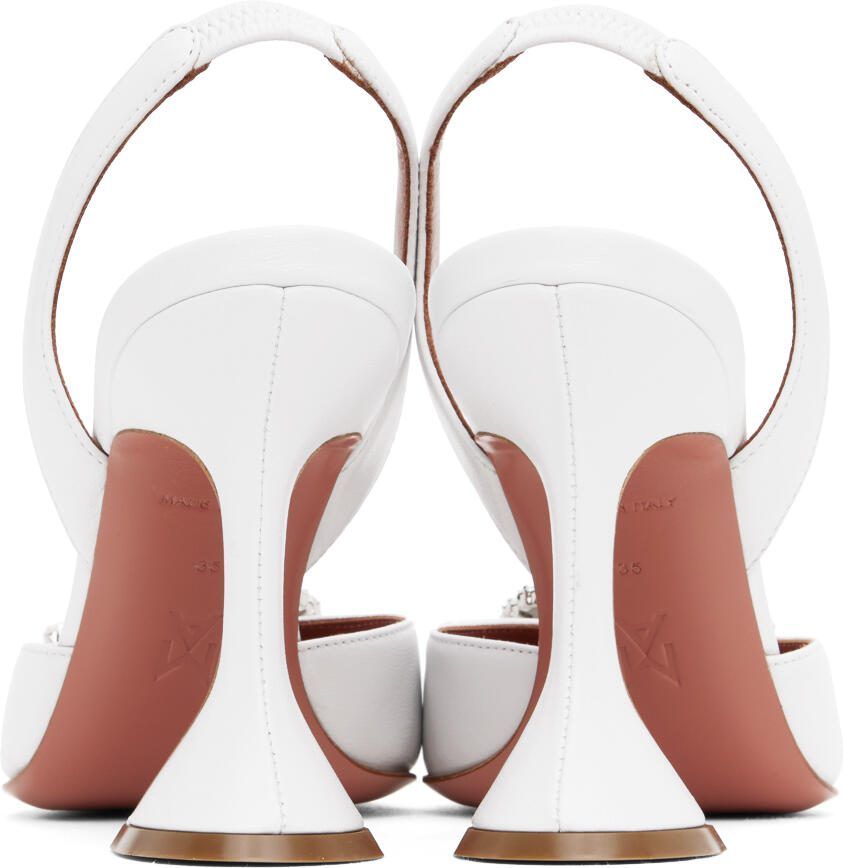 Amina Muaddi White Begum Sling Heels