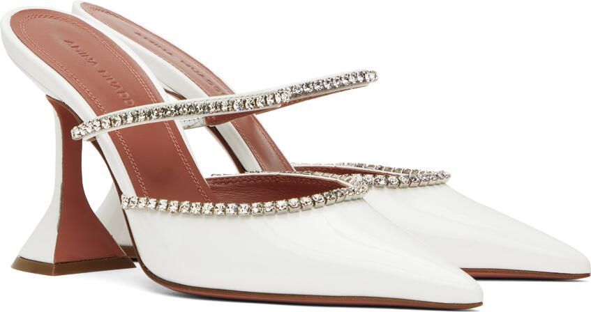 Amina Muaddi White Gilda Heels - Picture 2