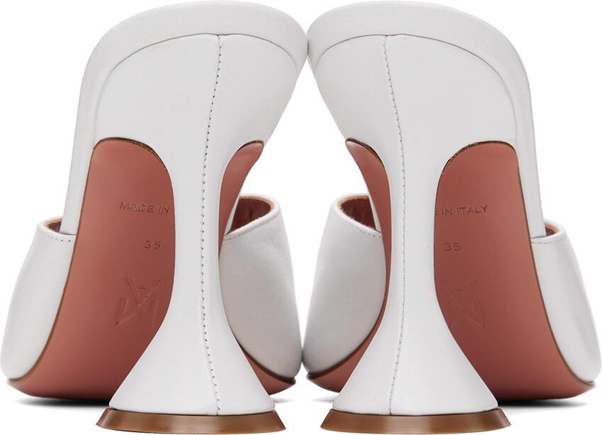 Amina Muaddi White Lupita Heeled Sandals