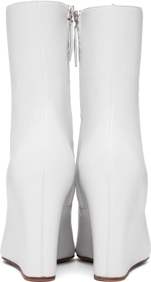 Amina Muaddi White Pernille Ankle Boot - Picture 2
