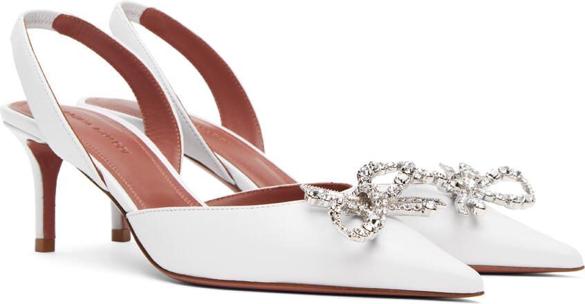 Amina Muaddi White Rosie Sling 60 Heels - Picture 2