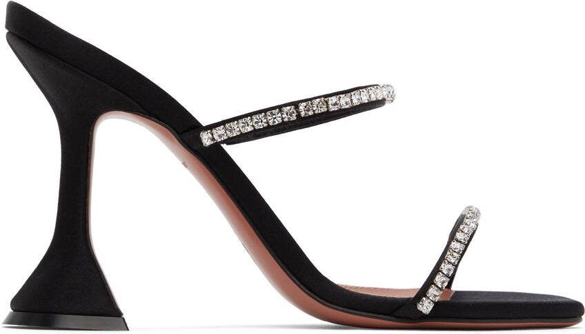 Amina Muaddi Black Gilda Heeled Sandals