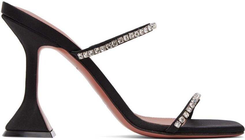 Amina Muaddi Black Gilda Slipper 95 Heeled Sandals - Picture 5