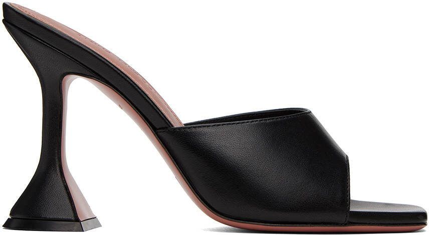 Amina Muaddi Black Lupita Slipper Heeled Sandals - Picture 5