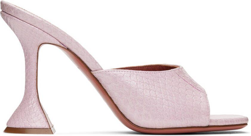 Amina Muaddi Pink Lupita Heeled Sandals - Picture 2