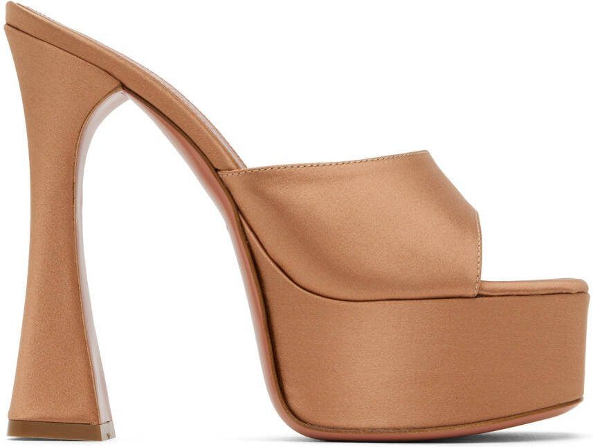 Amina Muaddi Tan Dalida Heeled Sandals