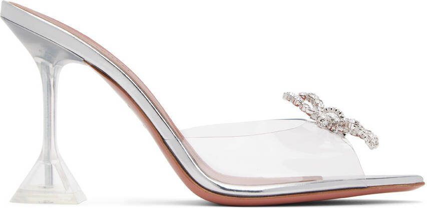Amina Muaddi Transparent Rosie Glass Sling Heeled Sandals - Picture 4