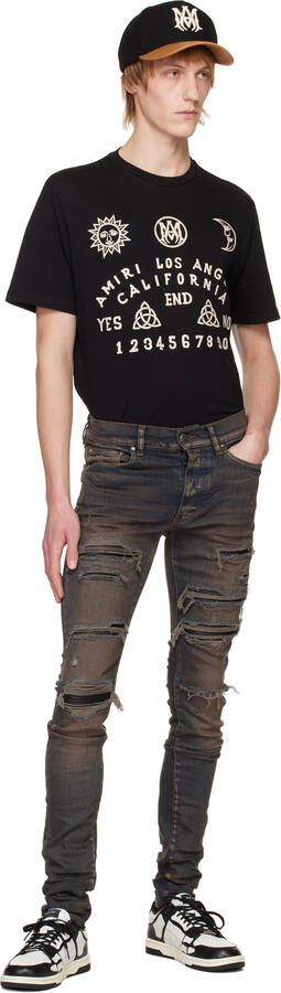 AMIRI Black  White Skel Top Low Sneakers - Picture 7