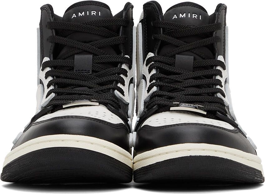 AMIRI Black  White Skel Top Hi Sneakers - Picture 2