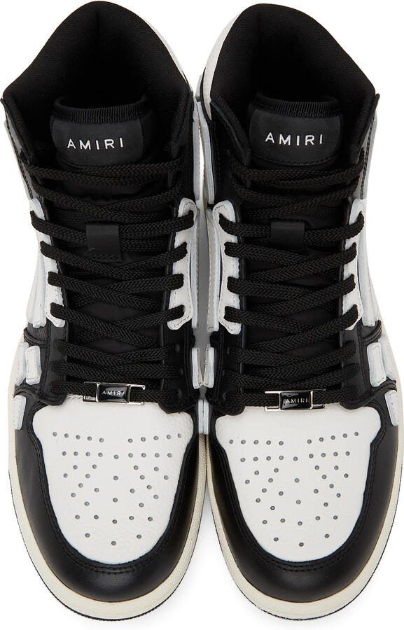 AMIRI Black  White Skel Top Hi Sneakers - Picture 3