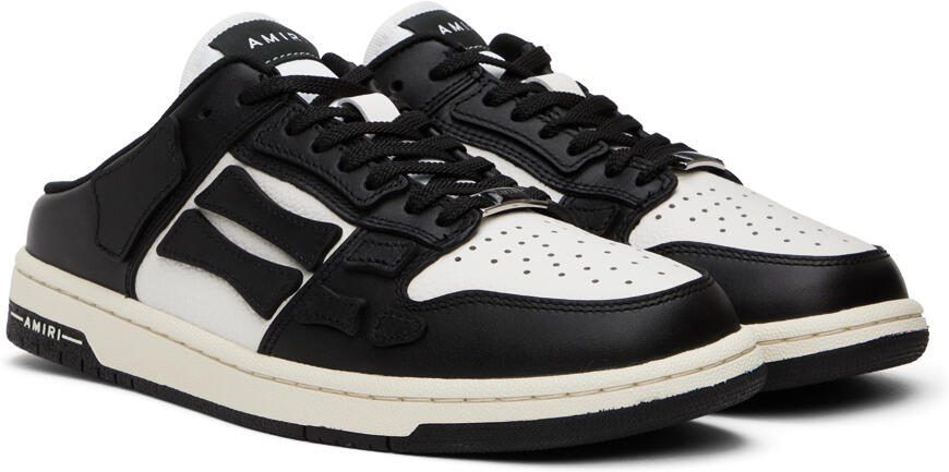 AMIRI Black  White Skel Top Mules - Picture 2