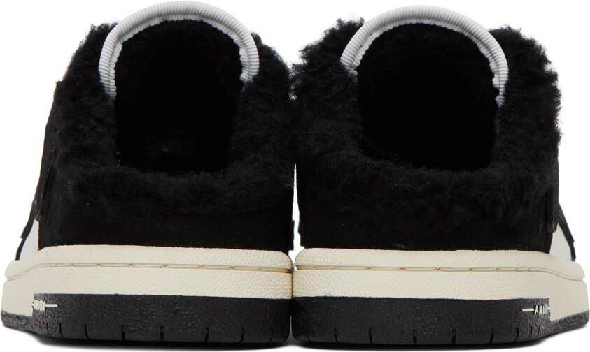AMIRI Black  White Skel Top Shearling Mules