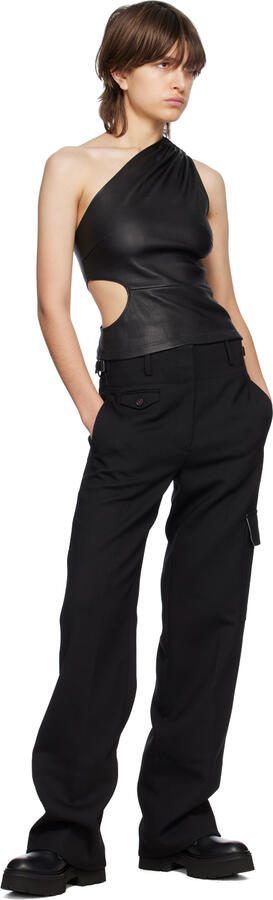 AMIRI Black Knit Logo Collar Combat Boots - Picture 4