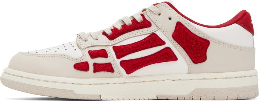 AMIRI Red  White Skel Top Low Sneakers - Picture 3