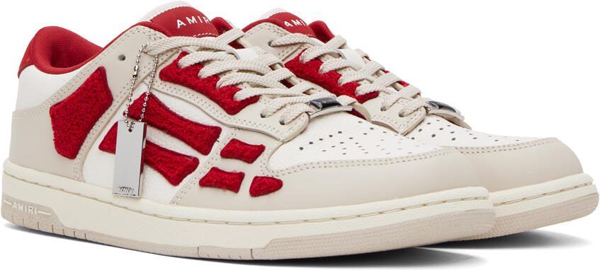 AMIRI Red  White Skel Top Low Sneakers - Picture 2