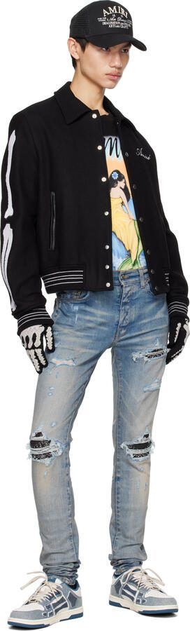 AMIRI Blue  White Skel Top Low Sneakers - Picture 7