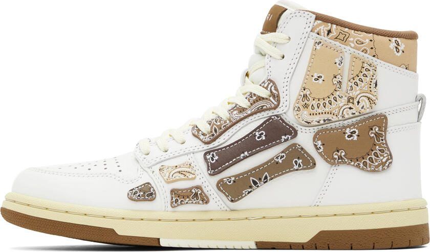 AMIRI White  Brown Skel Top Hi Sneakers - Picture 3