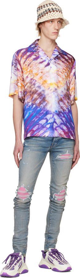AMIRI White  Purple Bone Runner Sneakers - Picture 4