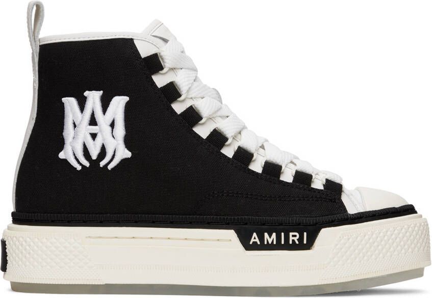 AMIRI Black  White Court Hi Sneakers - Picture 5
